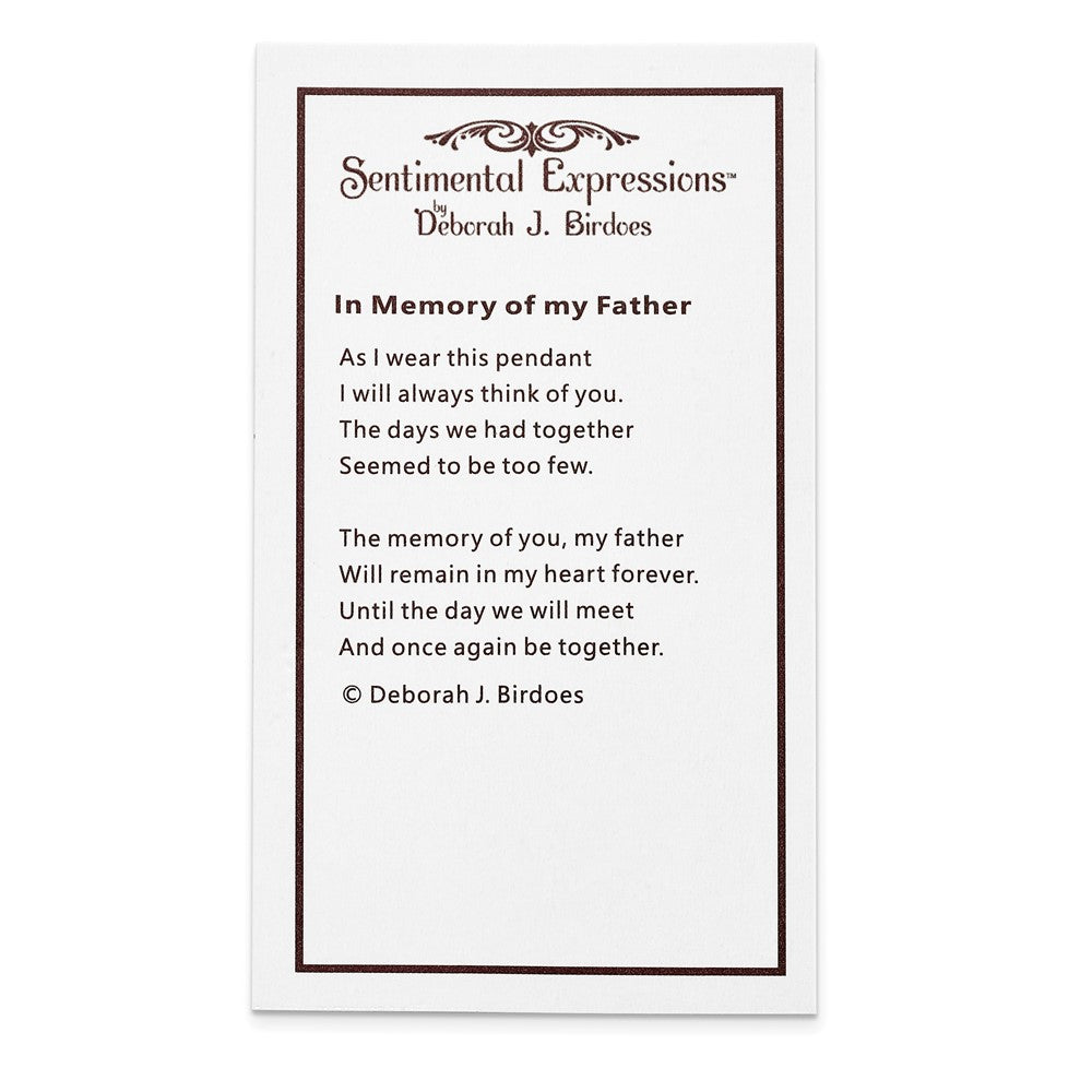 Sterlingsilber Sentimental Expressions Rhodiniert Blau und Klar Zirkonia in Erinnerung Of My Vater 18 Zoll Halskette