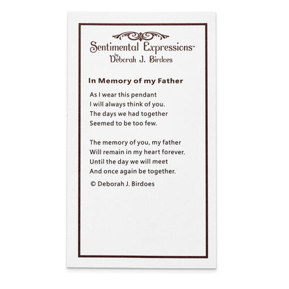 Sterlingsilber Sentimental Expressions Rhodiniert Blau und Klar Zirkonia in Erinnerung Of My Vater 18 Zoll Halskette