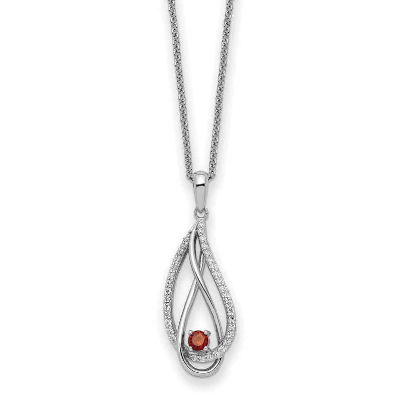 Sterlingsilber Sentimental Expressions Rhodiniert Jan Zirkonia Immer in My Herz Geburtsstein 18 Zoll Halskette