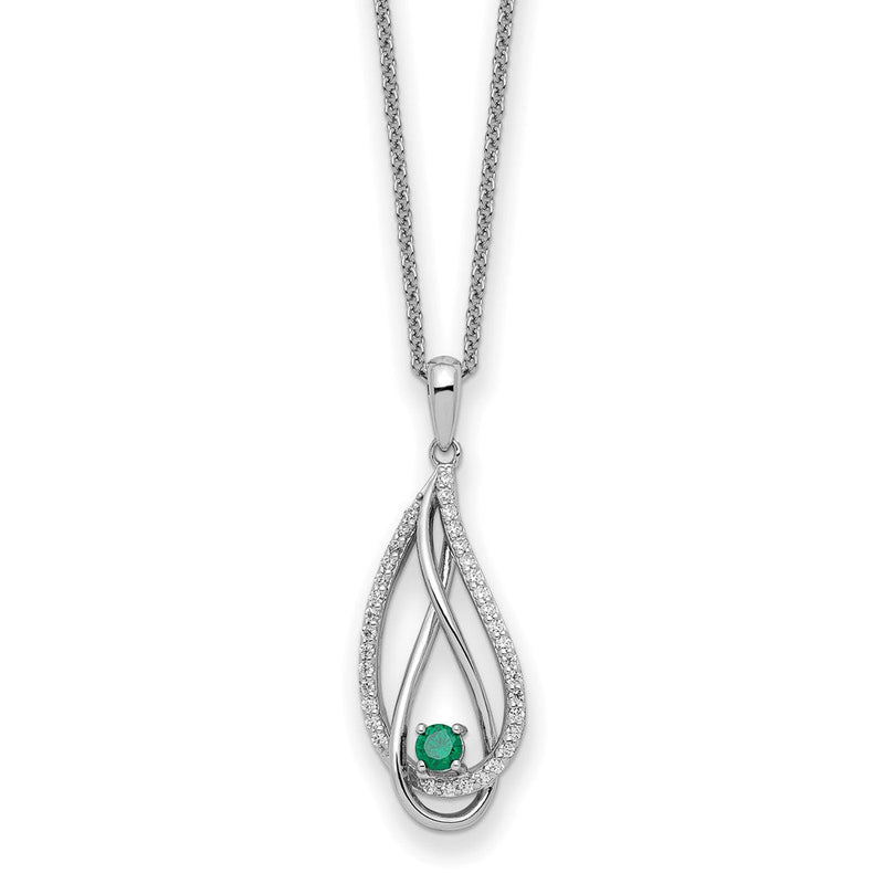 Sterlingsilber Sentimental Expressions Rhodiniert May Zirkonia Immer in My Herz Geburtsstein 18 Zoll Halskette
