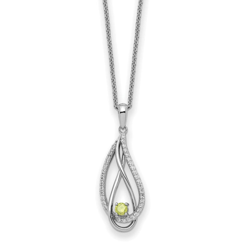 Sterlingsilber Sentimental Expressions Rhodiniert Aug Zirkonia Immer in My Herz Geburtsstein 18 Zoll Halskette