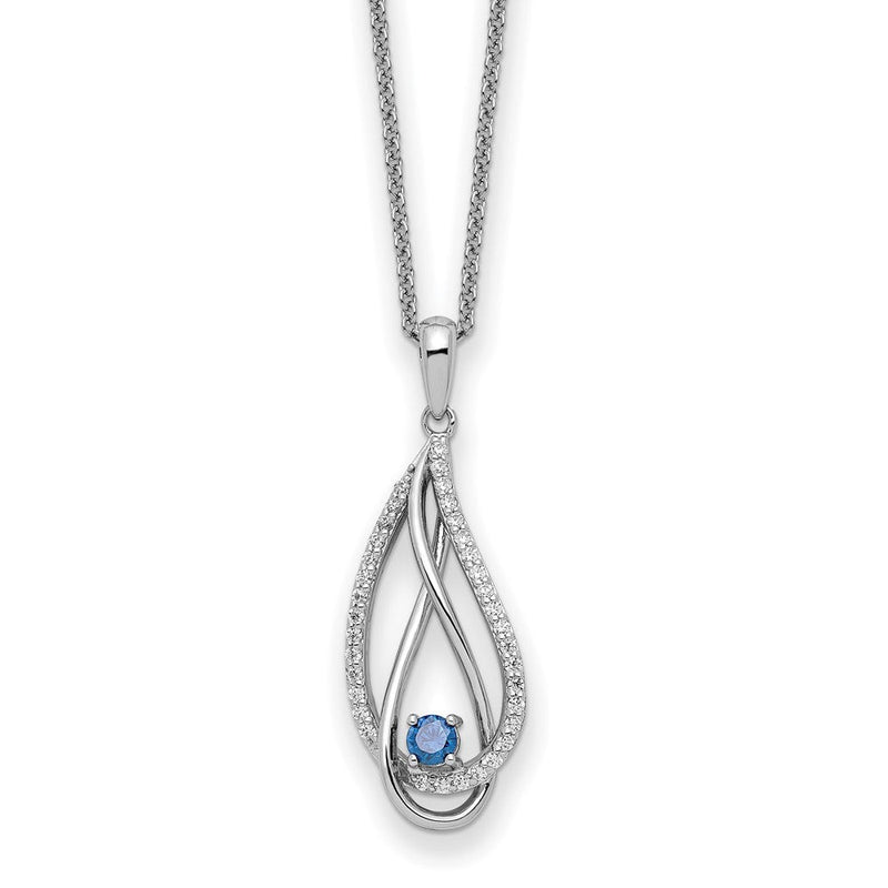 Sterlingsilber Sentimental Expressions Rhodiniert Dec Zirkonia Immer in My Herz Geburtsstein 18 Zoll Halskette