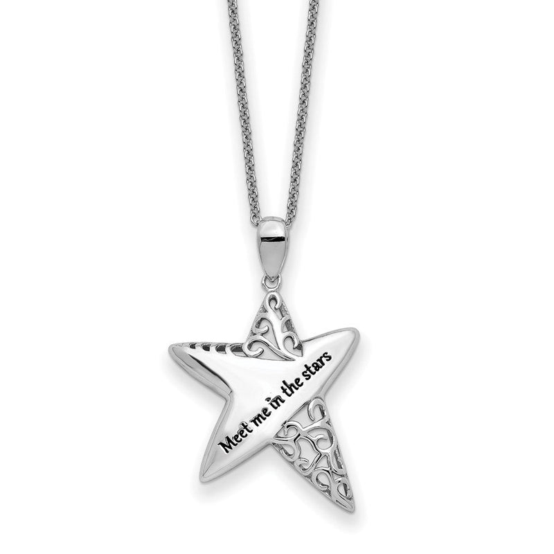 Sterlingsilber Sentimental Expressions Rhodiniert Antikisiert Meet Me in The Sterne 18 Zoll Halskette