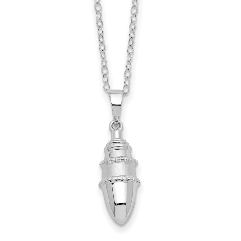 Sterlingsilber Sentimental Expressions Rhodiniert Gekugelt Bulb Geformt Ash Halter 18 Zoll Halskette
