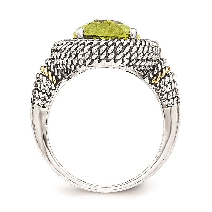 14K/silver Bicolor Sterlingsilber 14K Antikisiert Zitrone Quarz Ring
