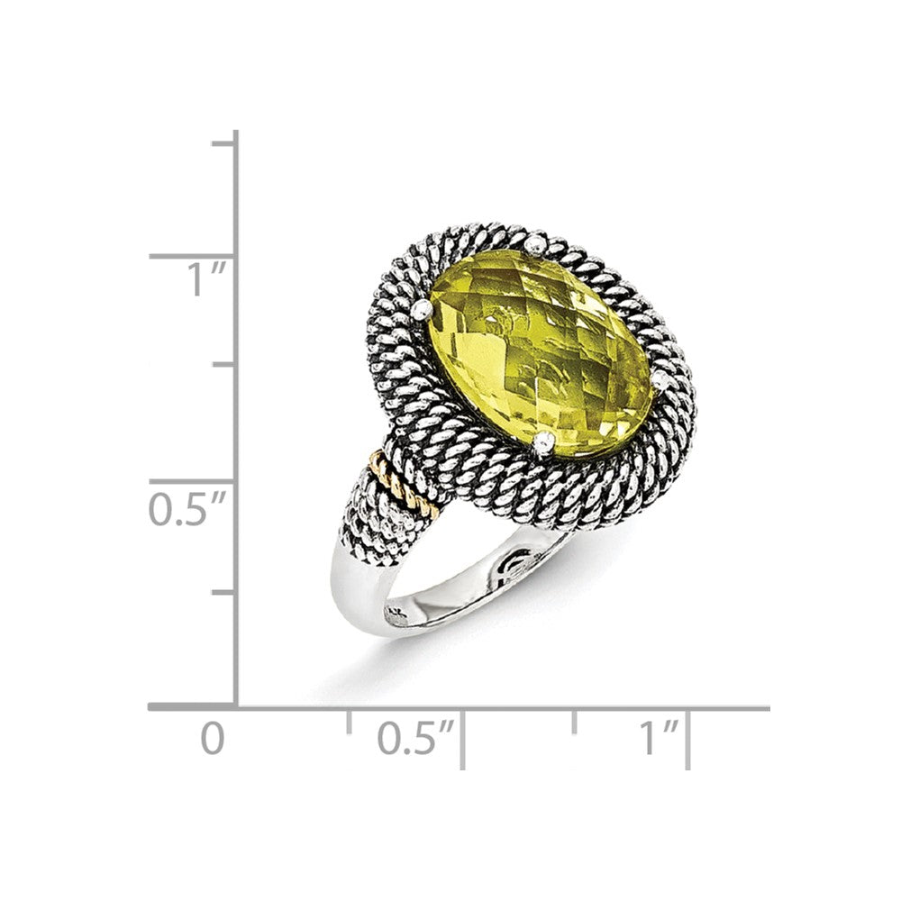 14K/silver Bicolor Sterlingsilber 14K Antikisiert Zitrone Quarz Ring