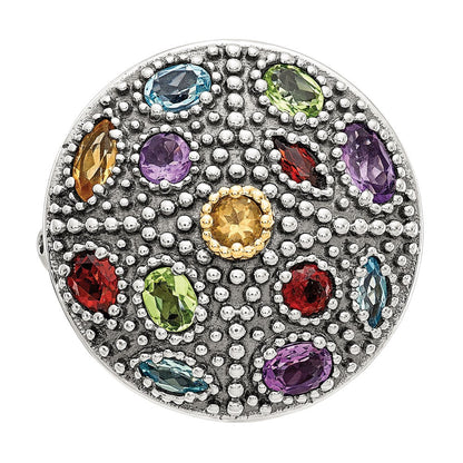 14K/silver Bicolor Shey Couture Sterlingsilber mit 14K Akzente Antikisiert.43amethyst/.19citrine/.32 Blautopas /.32peridot/.35garnet Ring