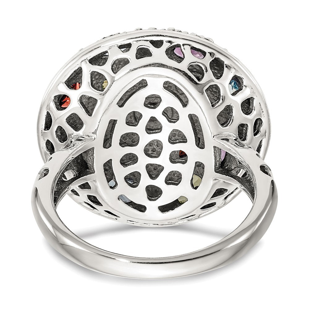 14K/silver Bicolor Shey Couture Sterlingsilber mit 14K Akzente Antikisiert.43amethyst/.19citrine/.32 Blautopas /.32peridot/.35garnet Ring