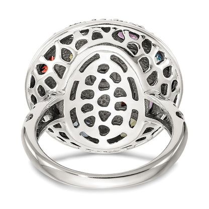 14K/silver Bicolor Shey Couture Sterlingsilber mit 14K Akzente Antikisiert.43amethyst/.19citrine/.32 Blautopas /.32peridot/.35garnet Ring