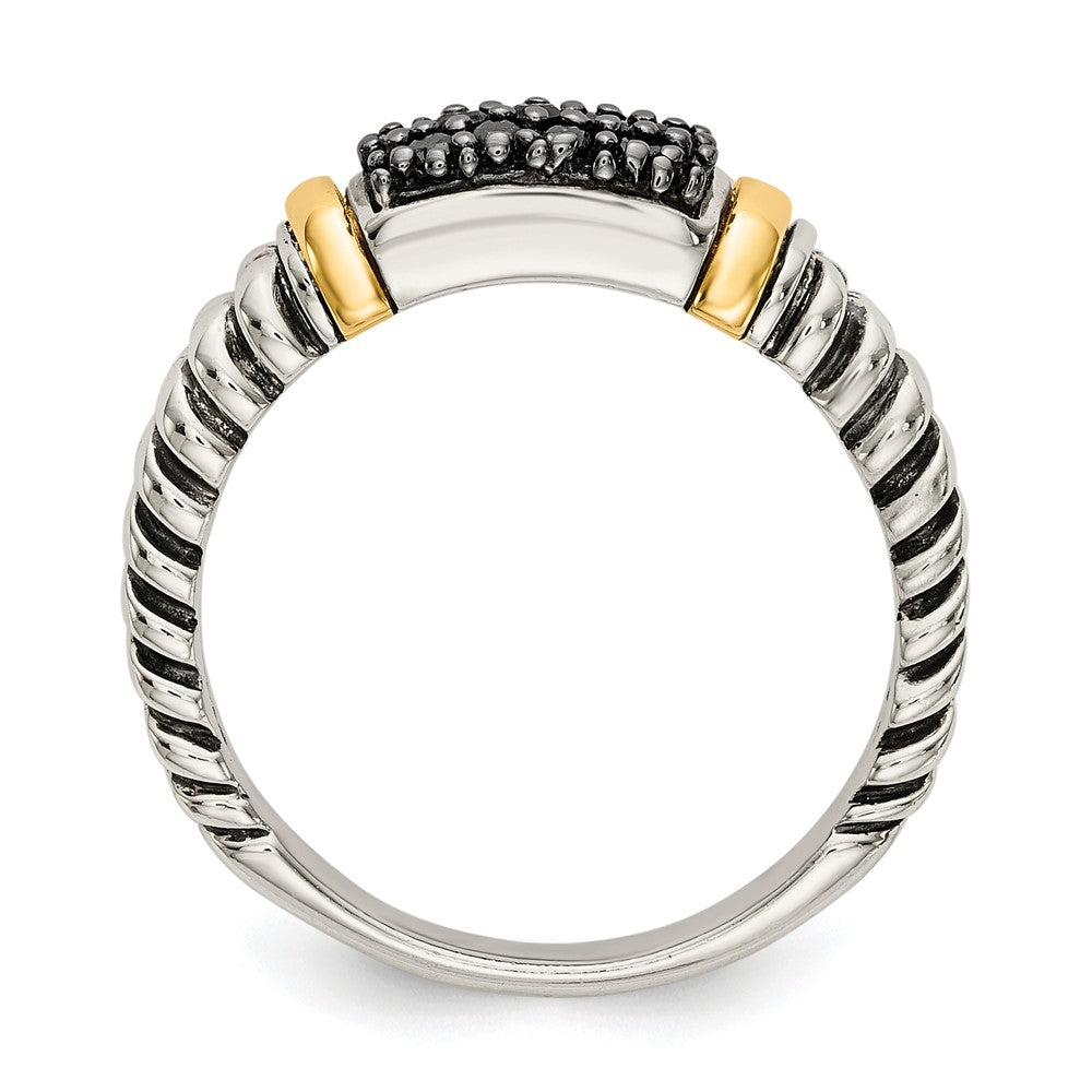 14K/silver Bicolor Shey Couture Sterlingsilber mit 14K Akzente Antikisiert Schwarz Diamant Ring