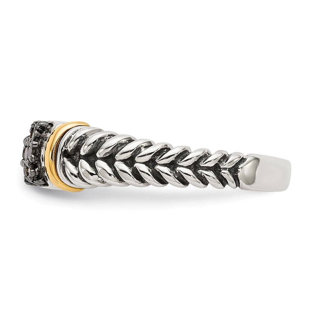 14K/silver Bicolor Shey Couture Sterlingsilber mit 14K Akzente Antikisiert Schwarz Diamant Ring