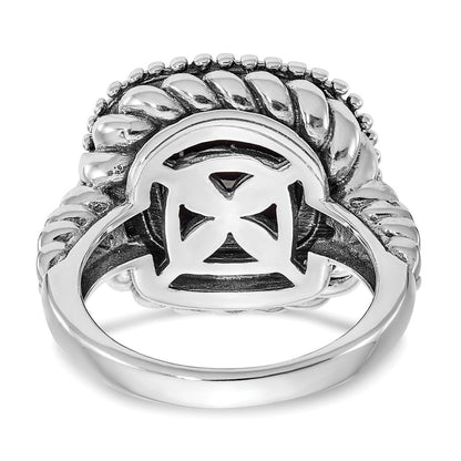 14K/silver Bicolor Shey Couture Sterlingsilber mit 14K Akzente Antikisiert Cabochon Schwarz Onyx Ring