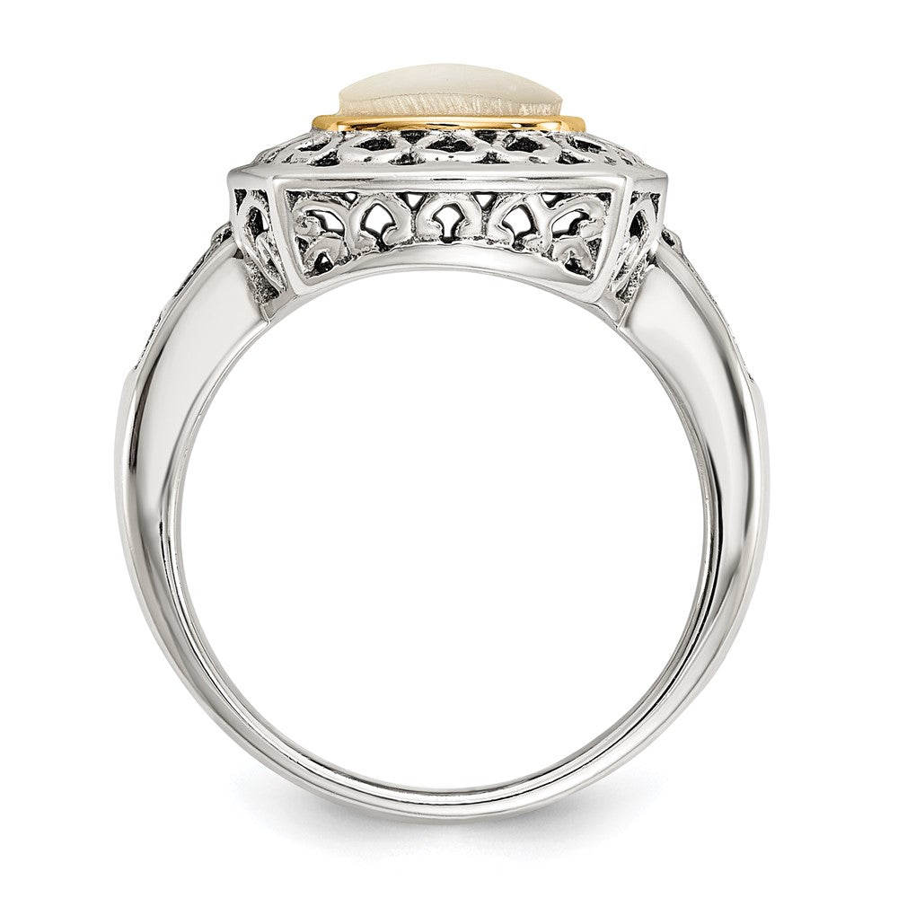 14K/silver Bicolor Shey Couture Sterlingsilber mit 14K Akzente Antikisiert Perlmutt Ring