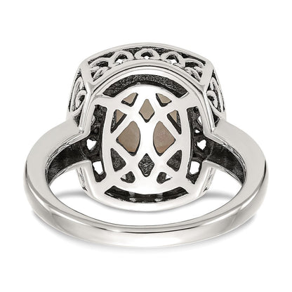 14K/silver Bicolor Shey Couture Sterlingsilber mit 14K Akzente Antikisiert Perlmutt Ring