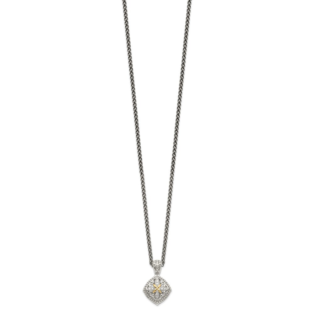 14K/silver Bicolor Shey Couture Sterlingsilber mit 14K Akzente 18 Zoll Diamant Halskette