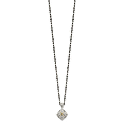 14K/silver Bicolor Shey Couture Sterlingsilber mit 14K Akzente 18 Zoll Diamant Halskette