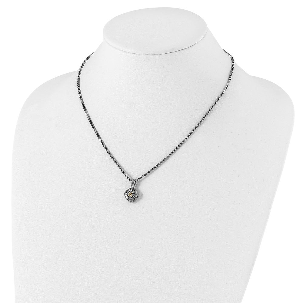 14K/silver Bicolor Shey Couture Sterlingsilber mit 14K Akzente 18 Zoll Diamant Halskette