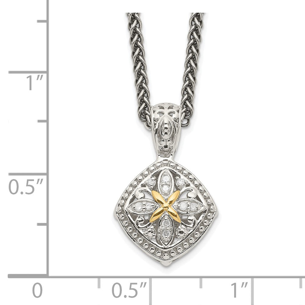 14K/silver Bicolor Shey Couture Sterlingsilber mit 14K Akzente 18 Zoll Diamant Halskette
