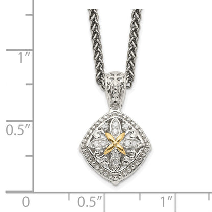 14K/silver Bicolor Shey Couture Sterlingsilber mit 14K Akzente 18 Zoll Diamant Halskette