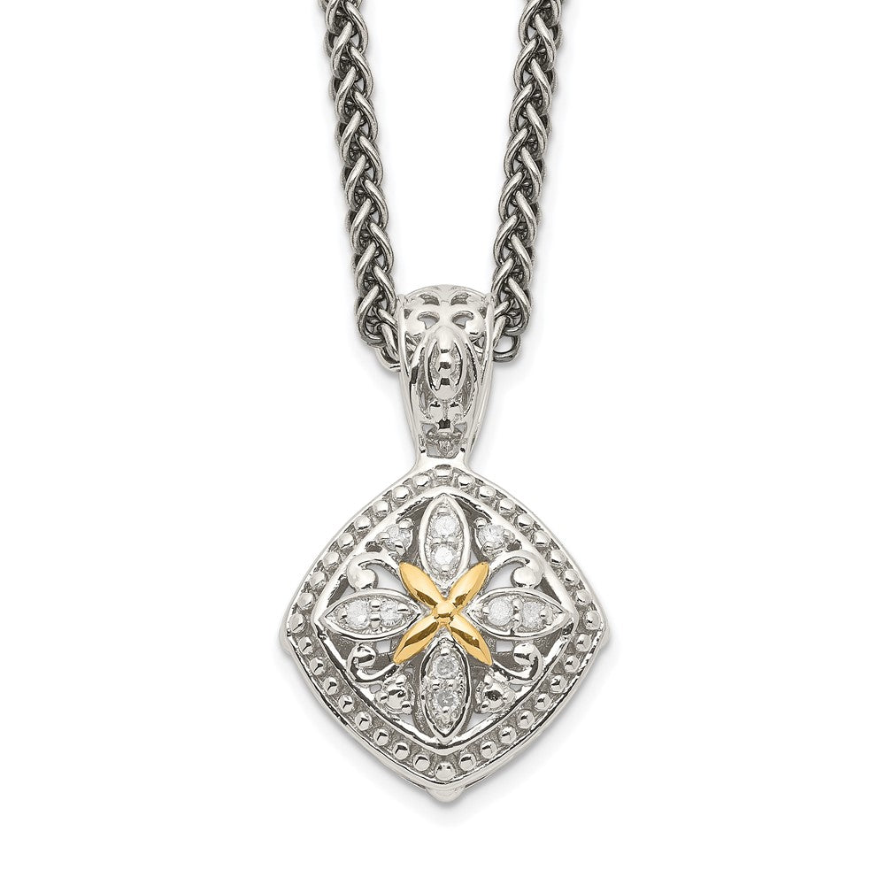 14K/silver Bicolor Shey Couture Sterlingsilber mit 14K Akzente 18 Zoll Diamant Halskette