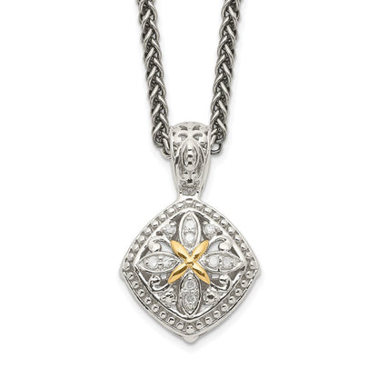 14K/silver Bicolor Shey Couture Sterlingsilber mit 14K Akzente 18 Zoll Diamant Halskette