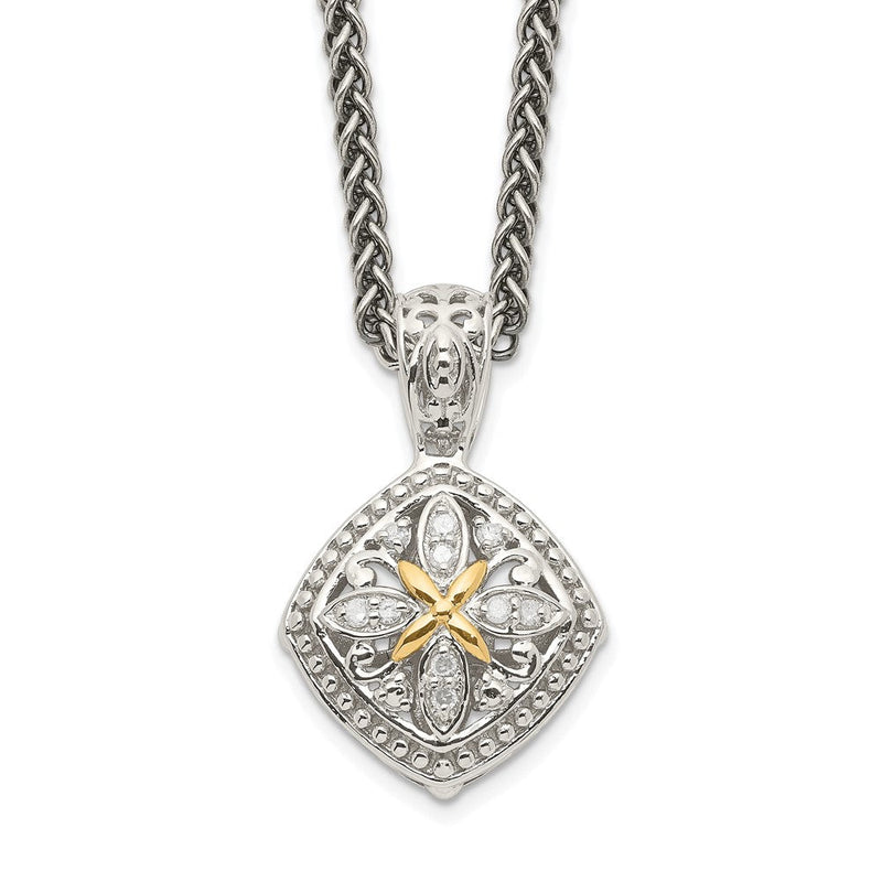 14K/silver Bicolor Shey Couture Sterlingsilber mit 14K Akzente 18 Zoll Diamant Halskette
