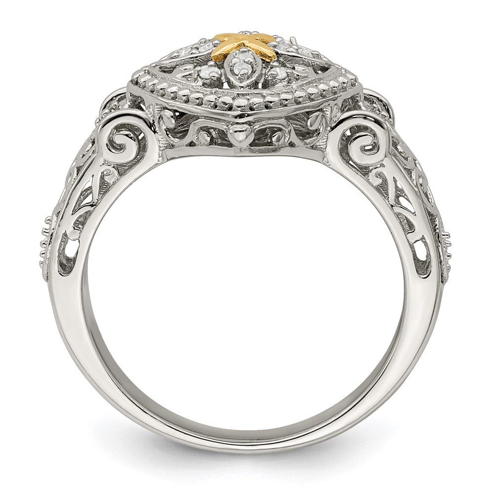 14K/silver Bicolor Shey Couture Sterlingsilber Rhodiniert mit 14K Akzente Diamant Ring