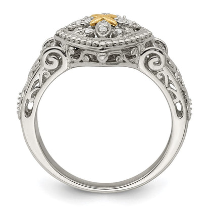 14K/silver Bicolor Shey Couture Sterlingsilber Rhodiniert mit 14K Akzente Diamant Ring