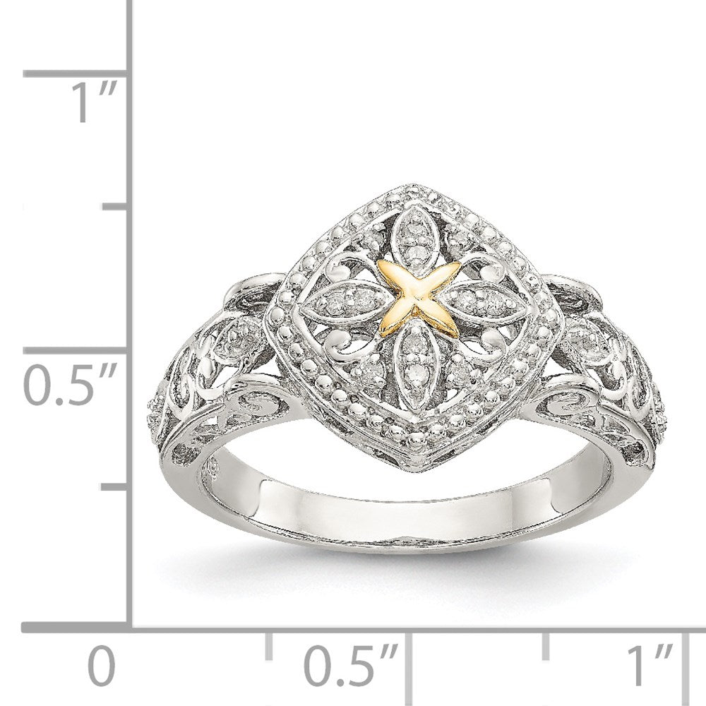 14K/silver Bicolor Shey Couture Sterlingsilber Rhodiniert mit 14K Akzente Diamant Ring
