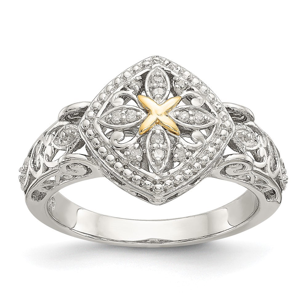 14K/silver Bicolor Shey Couture Sterlingsilber Rhodiniert mit 14K Akzente Diamant Ring
