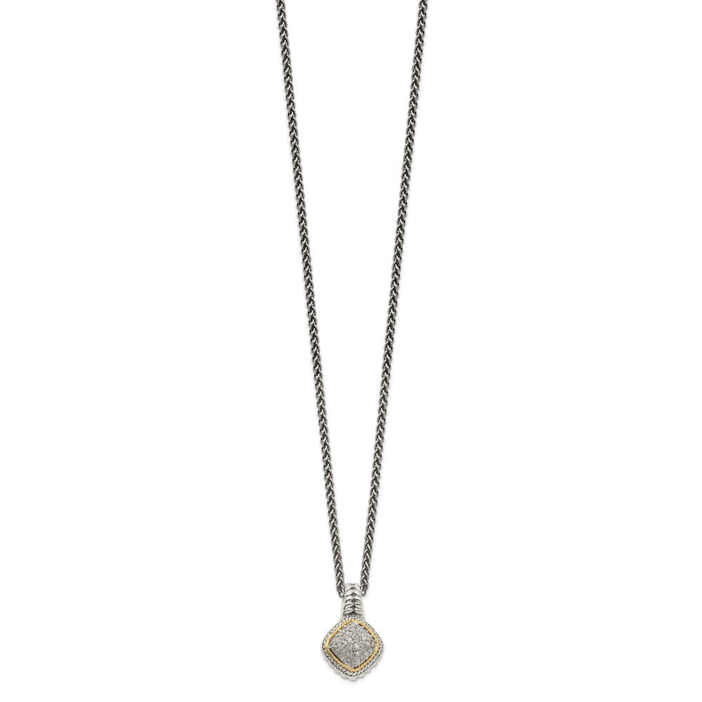 14K/silver Bicolor Shey Couture Sterlingsilber mit 14K Akzente 18 Zoll Diamant Halskette