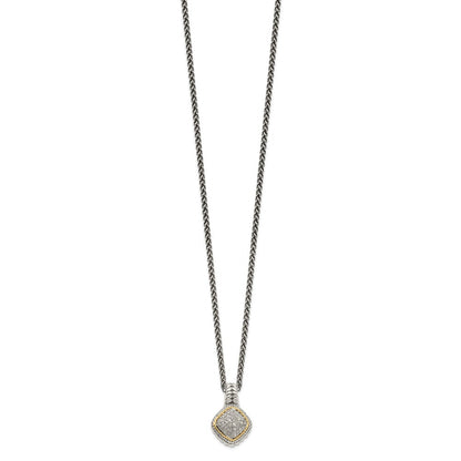 14K/silver Bicolor Shey Couture Sterlingsilber mit 14K Akzente 18 Zoll Diamant Halskette
