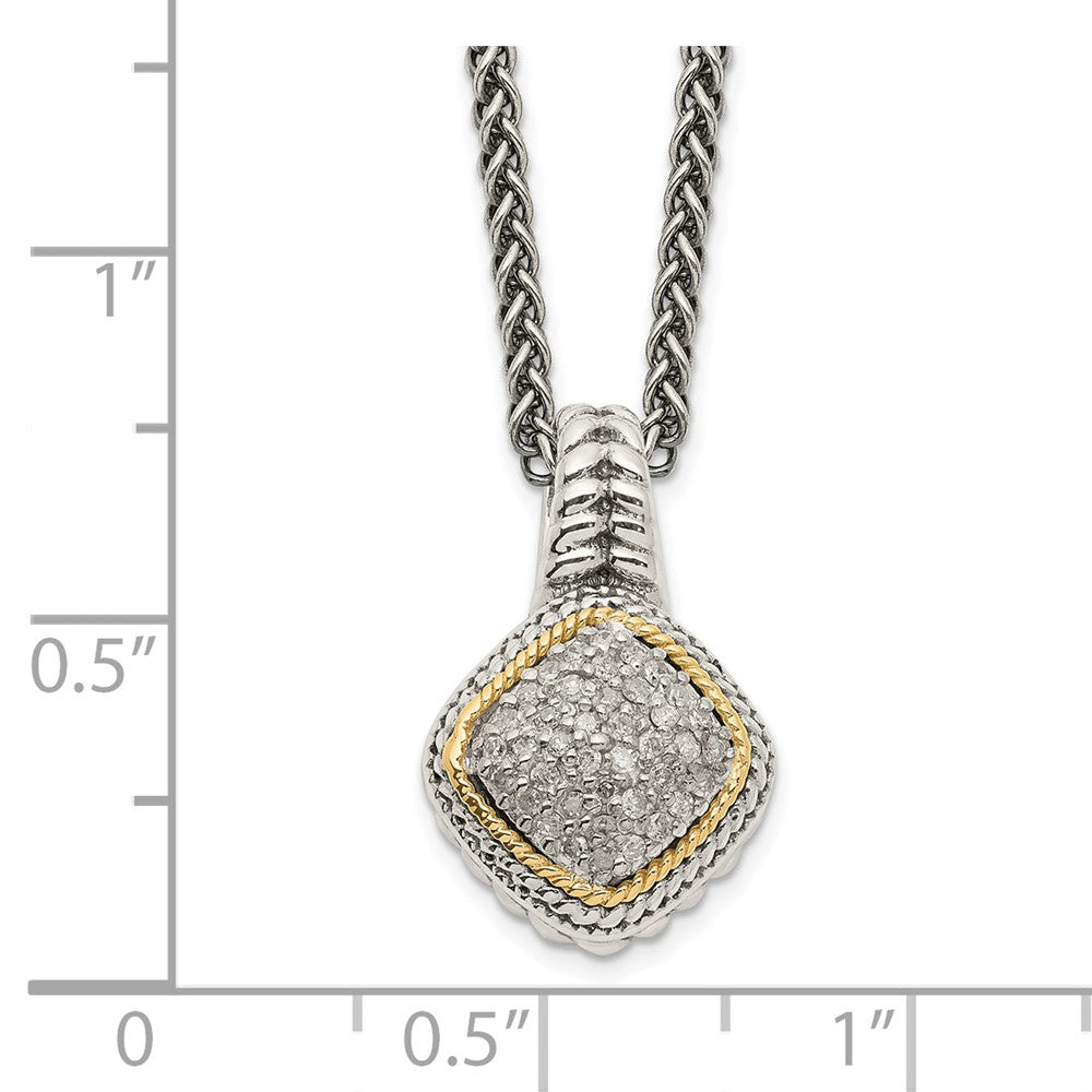 14K/silver Bicolor Shey Couture Sterlingsilber mit 14K Akzente 18 Zoll Diamant Halskette