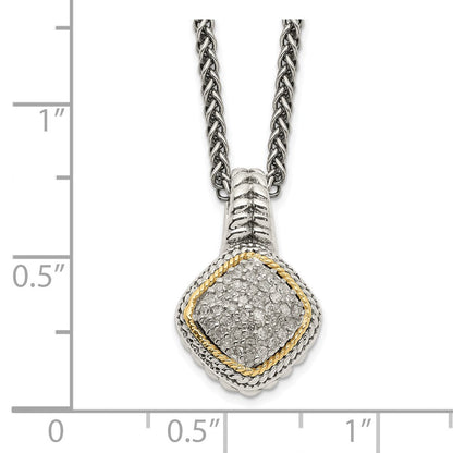 14K/silver Bicolor Shey Couture Sterlingsilber mit 14K Akzente 18 Zoll Diamant Halskette