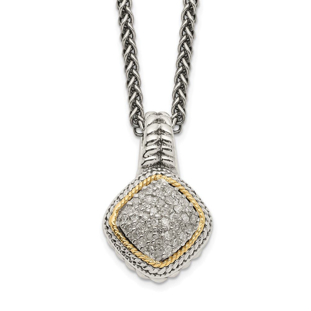 14K/silver Bicolor Shey Couture Sterlingsilber mit 14K Akzente 18 Zoll Diamant Halskette