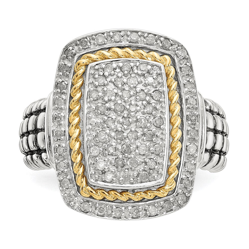 14K/silver Bicolor Shey Couture Sterlingsilber mit 14K Akzente Diamant Ring