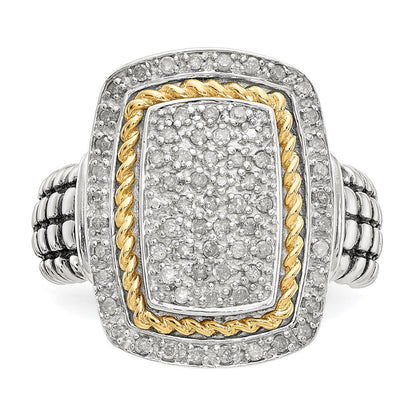 14K/silver Bicolor Shey Couture Sterlingsilber mit 14K Akzente Diamant Ring