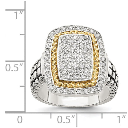 14K/silver Bicolor Shey Couture Sterlingsilber mit 14K Akzente Diamant Ring