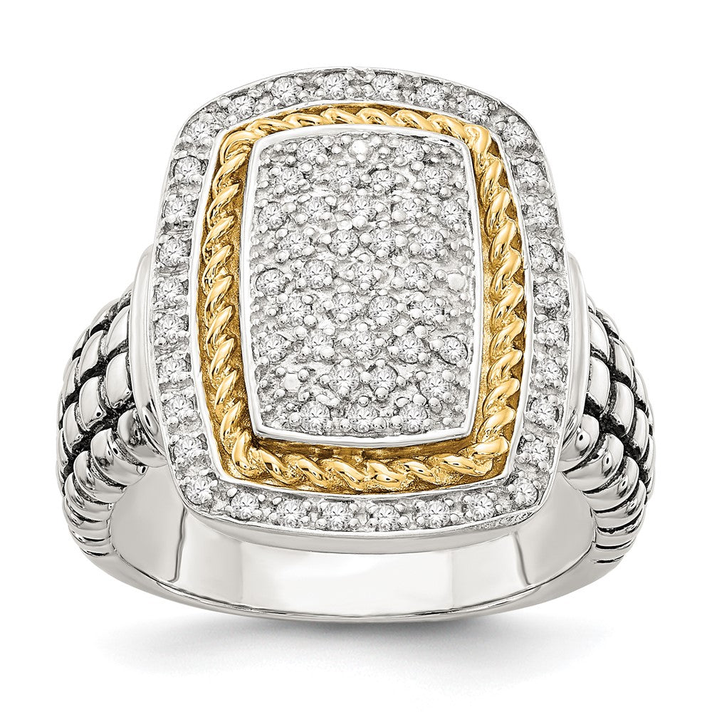 14K/silver Bicolor Shey Couture Sterlingsilber mit 14K Akzente Diamant Ring