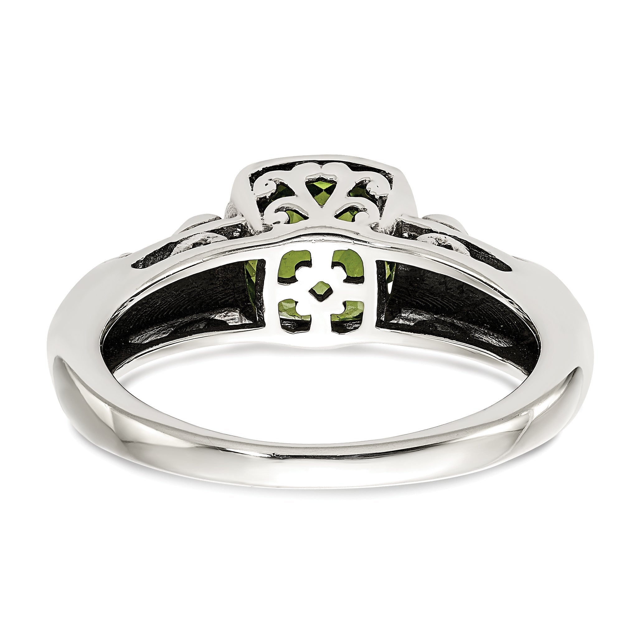 14K/silver Bicolor Shey Couture Sterlingsilber mit 14K Akzente Antikisiert Kissen Peridot Ring