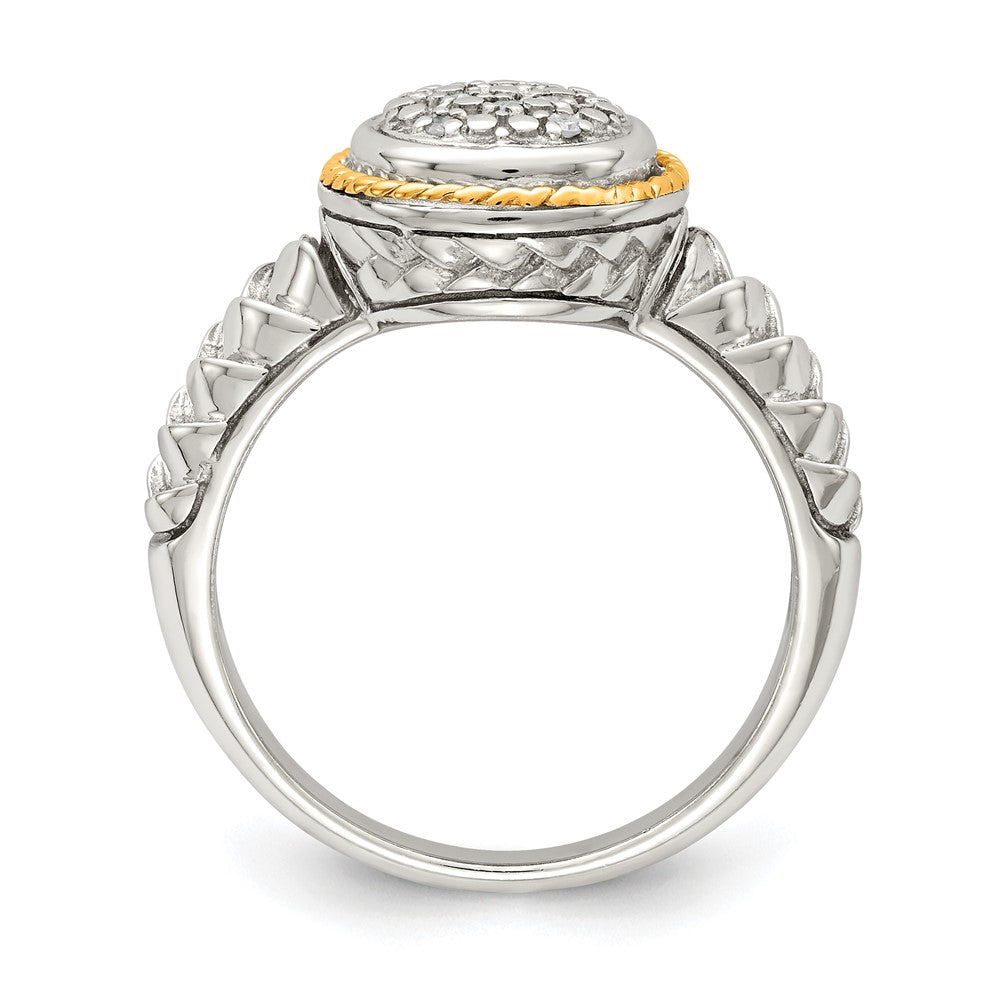 14K/silver Bicolor Shey Couture Sterlingsilber Rhodiniert mit 14K Akzente Poliert Diamant Ring