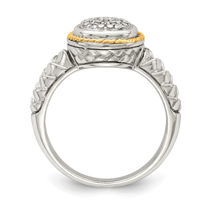 14K/silver Bicolor Shey Couture Sterlingsilber Rhodiniert mit 14K Akzente Poliert Diamant Ring