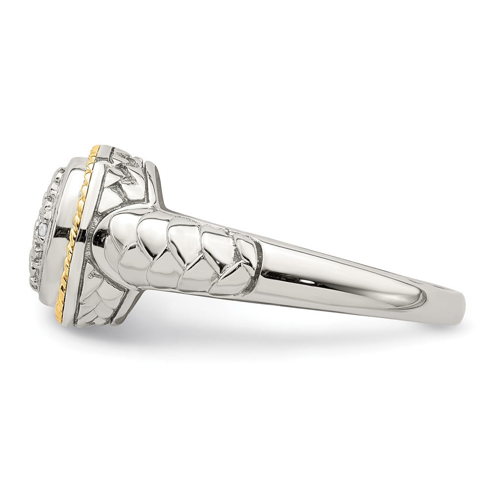 14K/silver Bicolor Shey Couture Sterlingsilber Rhodiniert mit 14K Akzente Poliert Diamant Ring
