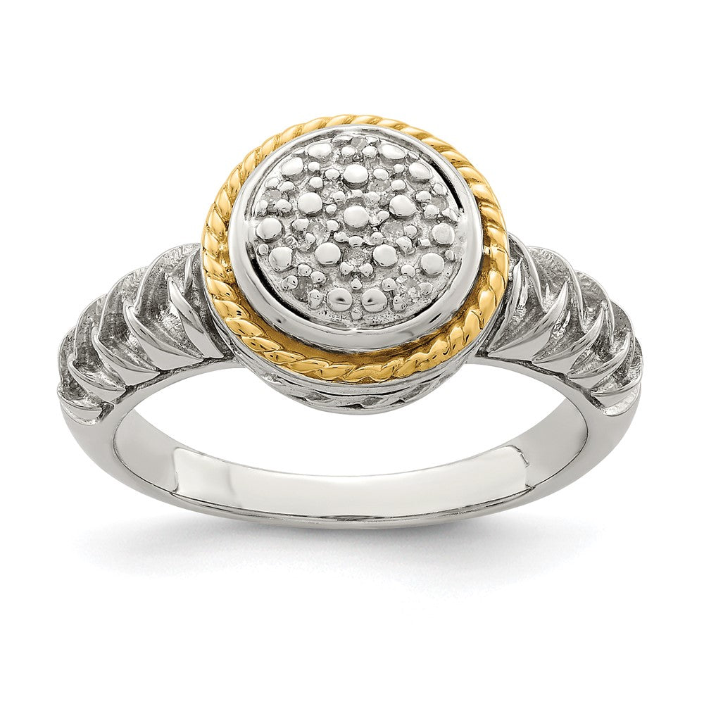 14K/silver Bicolor Shey Couture Sterlingsilber Rhodiniert mit 14K Akzente Poliert Diamant Ring
