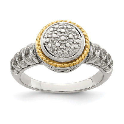 14K/silver Bicolor Shey Couture Sterlingsilber Rhodiniert mit 14K Akzente Poliert Diamant Ring