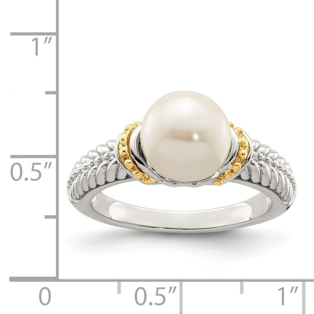 14K/silver Bicolor Shey Couture Sterlingsilber Rhodiniert mit 14K Akzente 8 9mm Süßwasser Zuchtperle Ring
