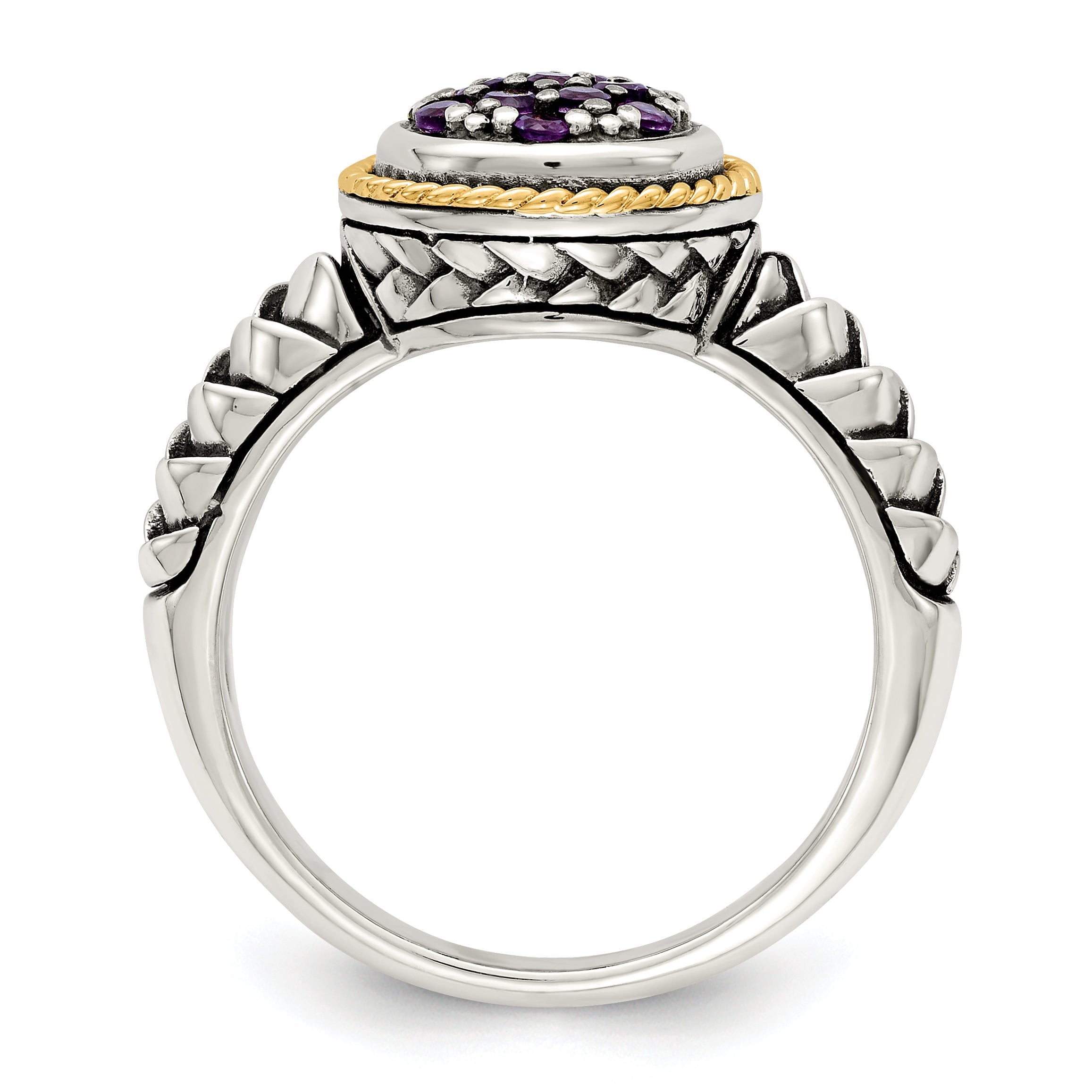 14K/silver Bicolor Shey Couture Sterlingsilber mit 14K Akzente Antikisiert Pavé‚äö Amethyst Ring