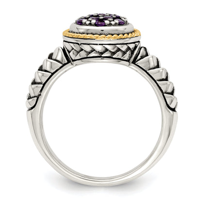 14K/silver Bicolor Shey Couture Sterlingsilber mit 14K Akzente Antikisiert Pavé‚äö Amethyst Ring