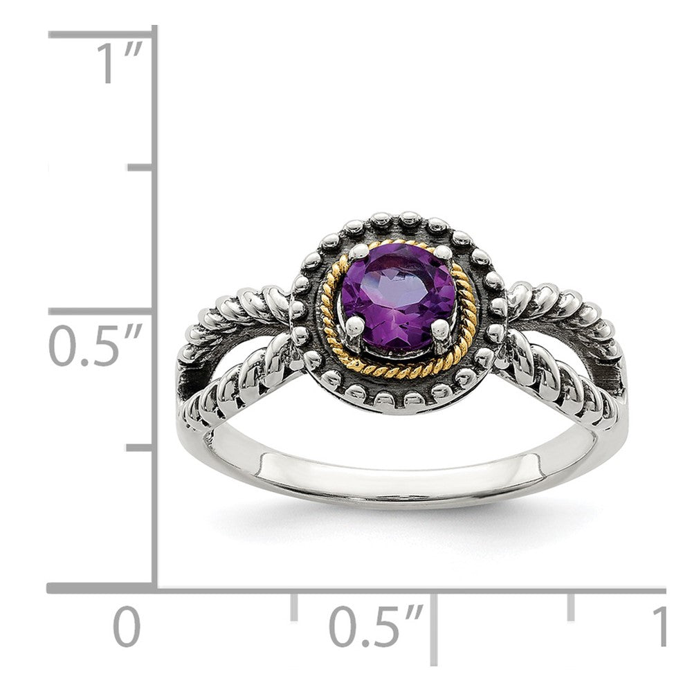 14K/silver Bicolor Sterlingsilber mit 14K Akzente Amethyst Ring (size 7 Nur)