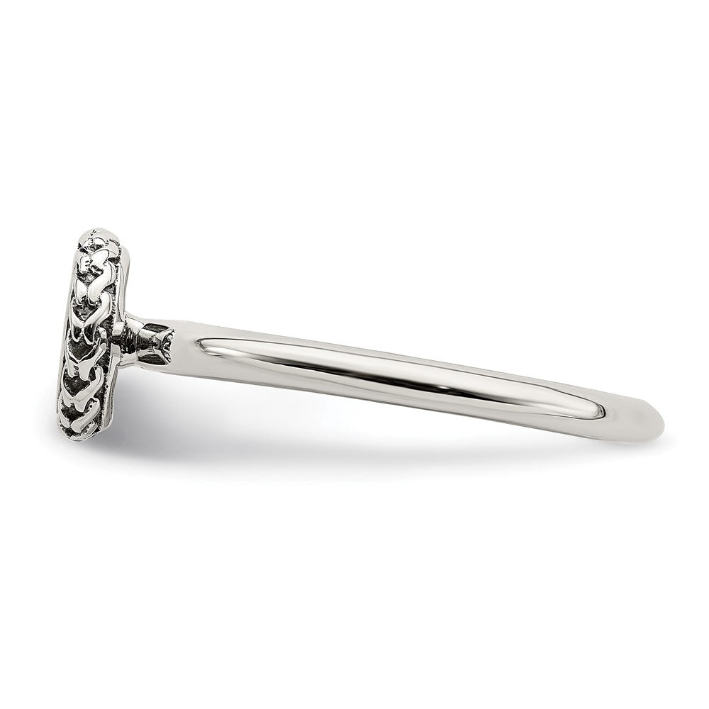 14K/silver Bicolor Shey Couture Sterlingsilber mit 14K Akzente Antikisiert Rund Zargenfassung Peridot Ring